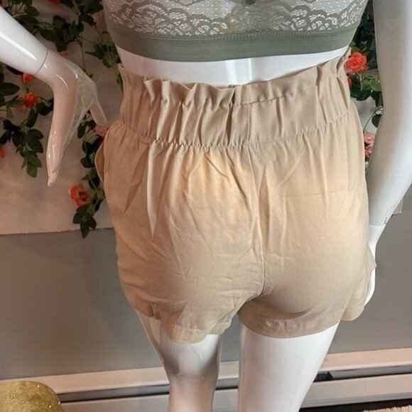 High Rise Linen Sand Shorts‎ Size M RefFNB - Picture 9 of 11